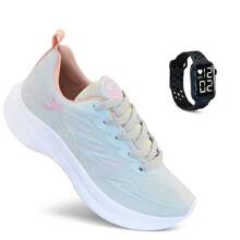 Women's Tennis + Watch Gym Running Training Walking Soft Light Launch - 粉灰色 - 查看 1