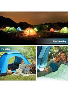 Casa de Campaña para 4-6 Personas, Tienda de Campaña Pop-up Portátil, Fácil de Instalar, Tienda Familiar Impermeable con Capa de Protección Solar y Diseño de Dos Puertas, para Acampar, Viajar, Playa, Picnic - Azul - Ver 3