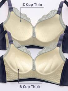 Fashionable Lace Comfortable Thin Wireless Push-Up Bra With No Trace, Anti-Sagging, And Side Collection, Lingerie