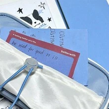 1pc Cute Cat Printed Stationery Bag, Double Zipper Drawstring Pencil Case, Large Capacity Student School Supplies, Back To School Gift - Multicolor - View 4