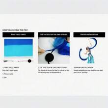 1 件丝绸面纱 + 1 个波伊球 女士肚皮舞丝绸面纱波伊彩带舞台道具彩色旗帜 - 彩色 - 查看 7