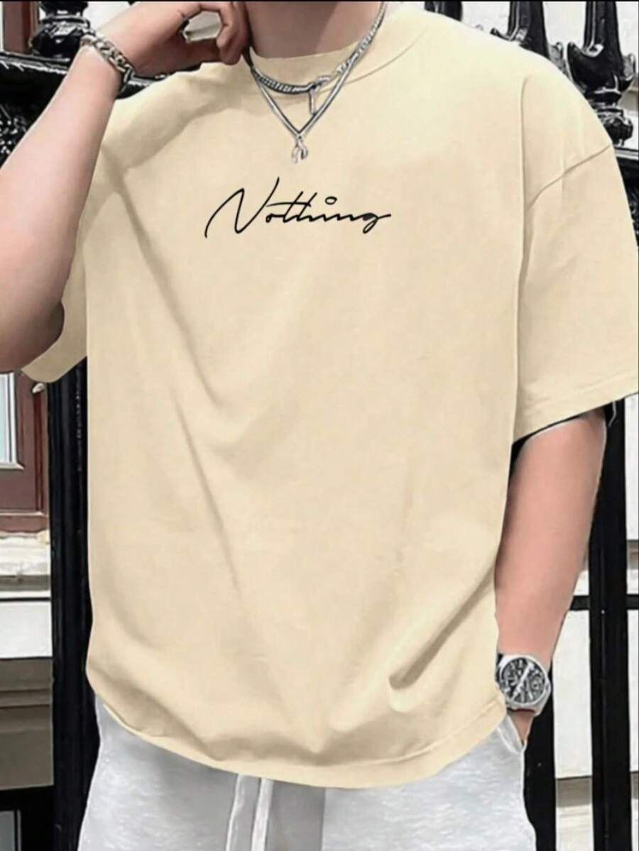 Notting Men's T-Shirt 100% Premium Cotton Shirt - 米色 - 查看 1