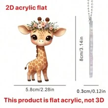 1 mặt dây chuyền Acrylic 2D hình hươu cao cổ dễ thương, trang trí gương chiếu hậu, phụ kiện ba lô & móc khóa, trang trí nhà cửa, trang trí phòng, trang trí tường - Nhiều màu - Xem 5