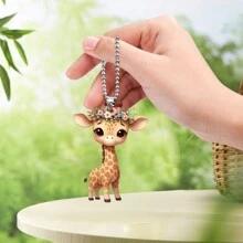 1 mặt dây chuyền Acrylic 2D hình hươu cao cổ dễ thương, trang trí gương chiếu hậu, phụ kiện ba lô & móc khóa, trang trí nhà cửa, trang trí phòng, trang trí tường - Nhiều màu - Xem 2