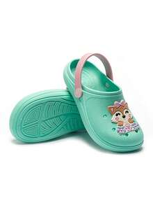 Children's Babouche Girl's Sandals With Fox Decoration, Delicate, Soft, Light And Non-Slip - Màu xanh Bạc hà - Xem 3