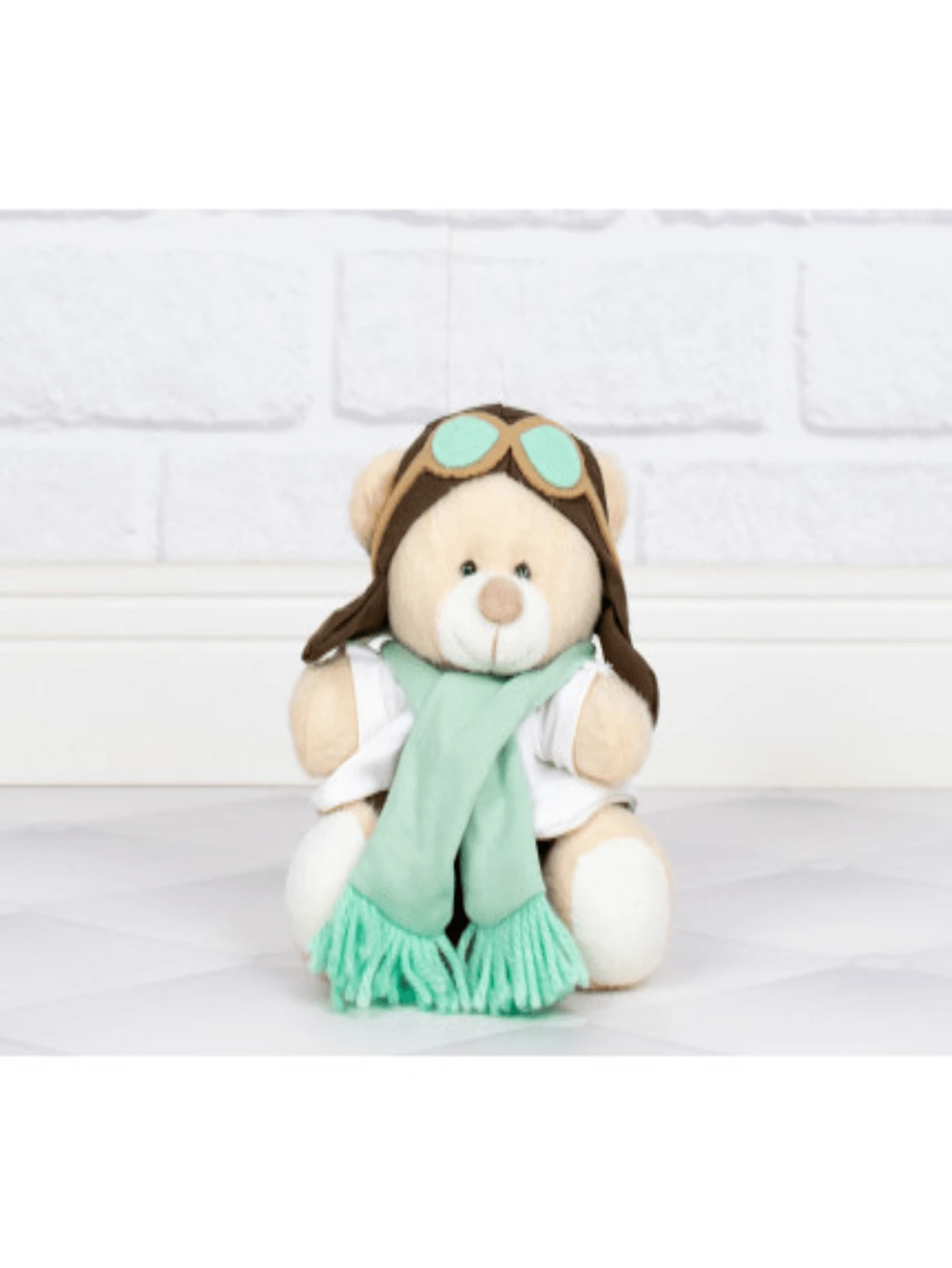 Tedde Boy Aviator Bear 12cm For Decoration - 1 Piece - 平靜的綠色 - 查看 1