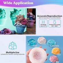 硅胶模具制作套件 - 半透明硅橡胶液体模具制作硅胶 - 混合比 1:1 - 非常适合树脂模具、硅胶模具