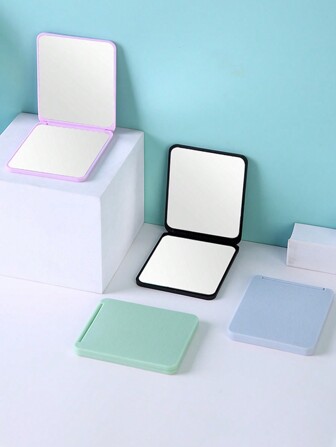 1 Stück einfarbiger Klappbarer Kosmetikspiegel, japanischer einfacher tragbarer Klappspiegel mit doppelseitiger Handspiegel für Kosmetik, geeignet für Reisen, Schlafzimmer, Heimgebrauch, Makeup, Billig, Raumdekoration, Schminktisch, Reise, Schlafzimmer, Makeup-Accessoires, Spiegel, Schminkspiegel, Mini-Spiegel, Kompaktspiegel, kleiner Spiegel, Handspiegeln, Billig, Strumpfstopfer, Makeup, Makeup-Tools, Billige Sachen, Geschenke, Geschenke für Frauen, Weihnachtsgeschenke