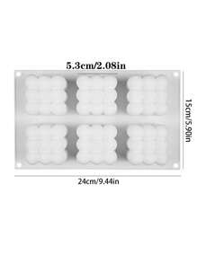 1 件立方体设计蜡烛模具，白色创意硅胶蜡烛模具，适合 DIY