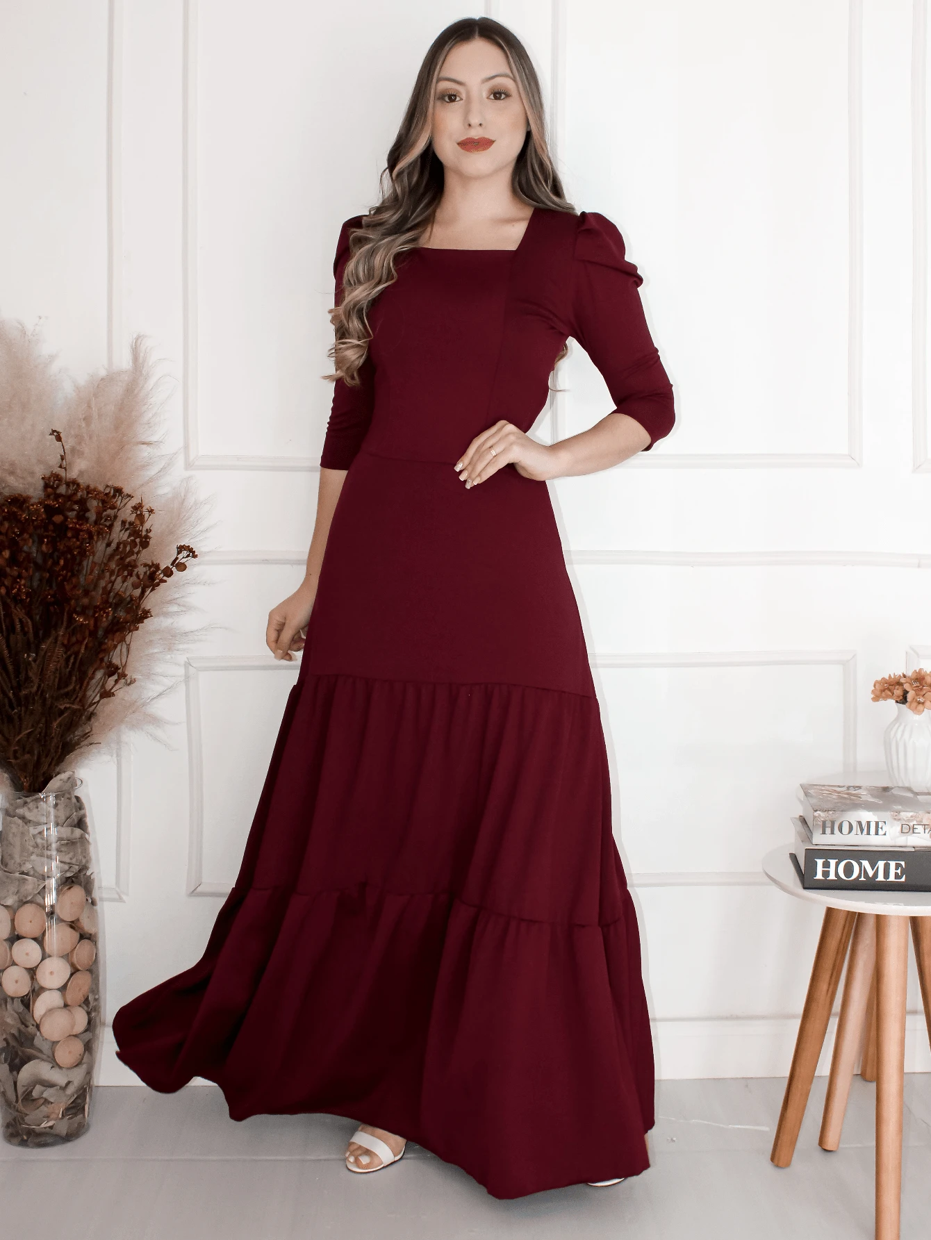 Beautiful Long Dress 3 Marias Moda Evangelica Launch - Redwood - View 1