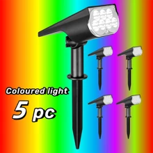 1件/3件/5件 7LED 戶外太陽能聚光燈投光燈,防水設計,無需手動充電,自動開關,適用於庭院、景觀、噴泉、花園、樓梯、圍欄 - 黑色 - 查看 24