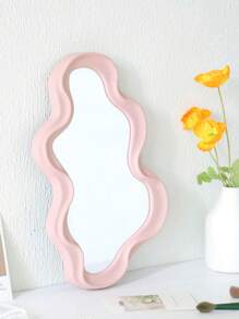 1 Peça Espelho Decorativo Assimétrico de Corpo Inteiro para Parede de Casa em Formato de Nuvem, Espelho de Maquiagem, Decoração de Parede de Quarto Espelho de Maquiagem em Formato de Nuvem Montado na Parede, Decoração de Espelho de Parede - Multicolorido - Visão 14