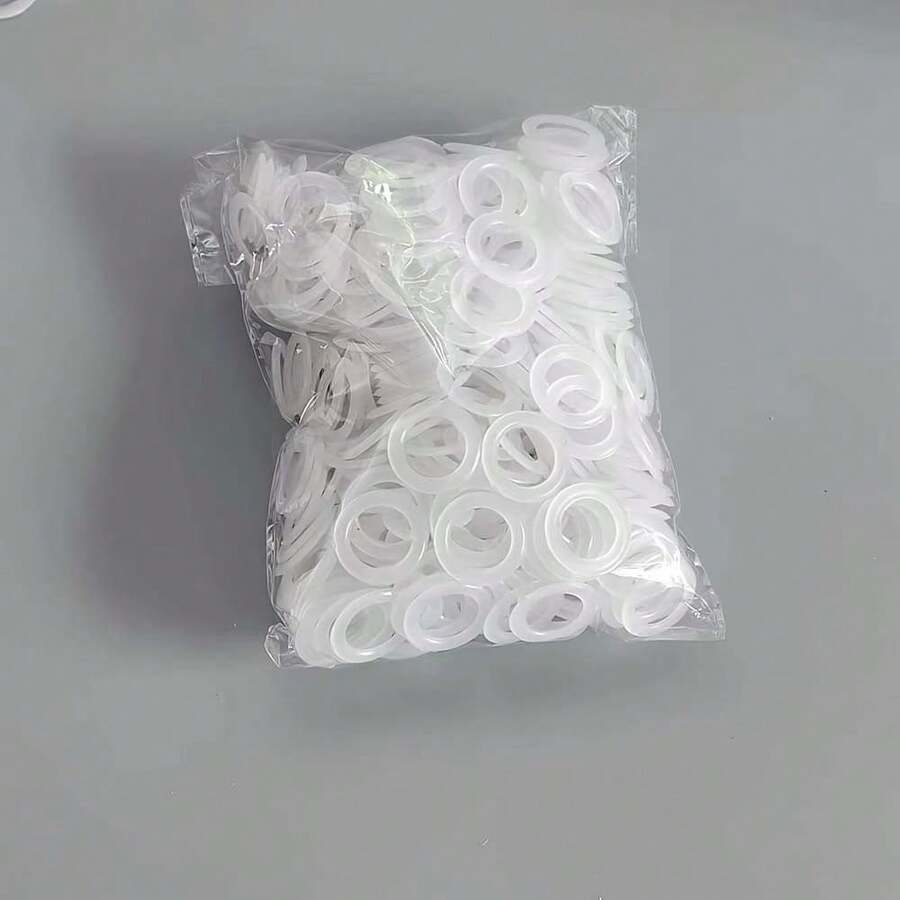 93g/Pack Crochet Bag Rings, O-Rings, 2cm Plastic Rings, Approx 400pcs Craft Supplies For Bag Making - White - View 1
