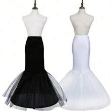 Mermaid Petticoat Women Wedding Evening Dress Accessories Transparent Satin Sexy Black And White Petticoat Halloween Fall Clothes For Women - Multicolor - View 6