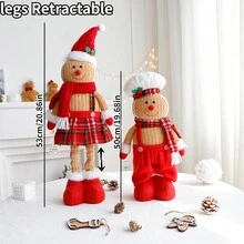 1 pieza Adorno retráctil de hombre de jengibre con sombrero de chef, decoración navideña, mejor regalo para cumpleaños, Navidad y decoración de invierno