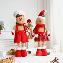 1 pieza Adorno retráctil de hombre de jengibre con sombrero de chef, decoración navideña, mejor regalo para cumpleaños, Navidad y decoración de invierno