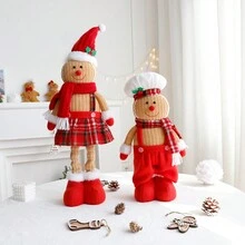 1 pieza Adorno retráctil de hombre de jengibre con sombrero de chef, decoración navideña, mejor regalo para cumpleaños, Navidad y decoración de invierno