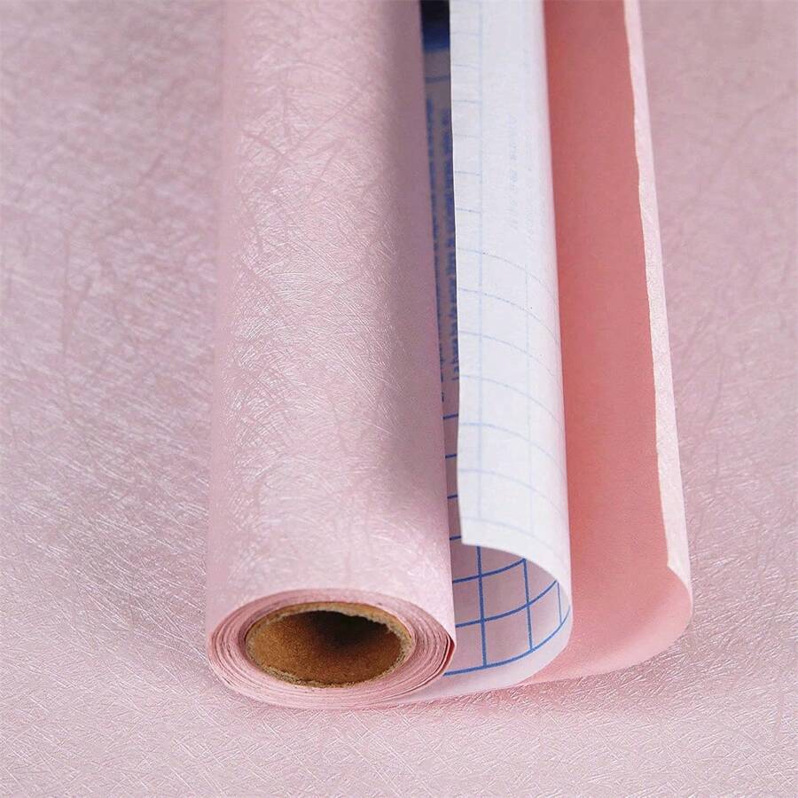 1 卷，丝绸纹理壁纸接触纸，自粘可移除 PVC 壁纸，即时剥离粘贴壁纸，适用于厨房、卧室和客厅台面家具、装饰壁纸、家居装饰和家具翻新。