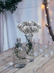 MEHELANY 20支/套 2.76英寸闪光玫瑰花束，DIY人造闪光花束，银色假玫瑰，人造玫瑰，永不凋谢的闪亮人造玫瑰花束，适合周年纪念、订婚、结婚礼物、家居装饰、办公室厨房装饰、派对装饰、房间装饰、情人节装饰、母亲节装饰、送给女友、妈妈、女士的生日礼物（含包装纸）