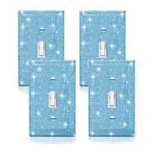 4 Pcs Outlet Covers Shiny Silver Rhinestones Wall Plate 1 Gang Toggle Light Switch Cover Decorative Durable Switch Covers - Rhinestones Wall Plates - View 9