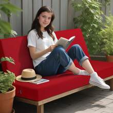 Idee-Home Outdoor Bench Cushion 42 Inch, Patio Bench Cushion Indoor, Patio Furniture Chair Pad, Porch Swing Cushion With Ties, Bay Window Seat Sofa Garden Replacement Loveseat Cushion