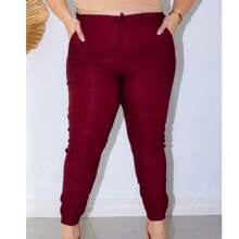 Bengaline Plus Size Women's Jogger Pants - Burdeos - Ver 2