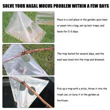 20 piezas Bolsa trampa para insectos y caracoles, trampa transparente de plástico para atrapar babosas y orugas en el jardín y el campo de cultivo - color transparente - Ver 4