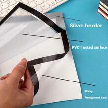 Magnetic A4 Paper Frame, Wall Mounted Photo Display Poster Hanger, DIY Bulletin Board Sticker - Silver - View 4