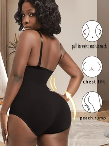 1 pezzo Body di compressione post-parto per donna, girovita ad alta compressione, sollevatore di glutei e modellatore del corpo, accessori da palestra neri, guaina addominale snellente, fascia lombare per modellare la pancia