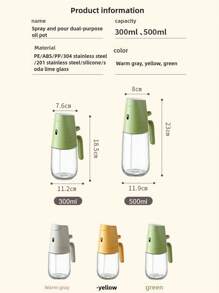1 pieza Rociador de vidrio antifugas para cocina, de uso múltiple para verter y rociar, recipiente de vidrio para condimentos de aceite y vinagre con asa cómoda, utensilio de cocina - Multicolor - Ver 11