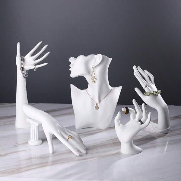 Modelo de Figura Humana Criativa, Colar, Corrente de Clavícula, Suporte de Jóias, Adereço de Exibição, Dia dos Namorados, Volta às Aulas