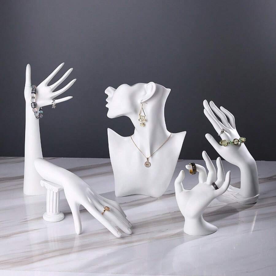 创意人体模型项链锁骨链衣架珠宝展示道具情人节返校节 - 彩色 - 查看 1