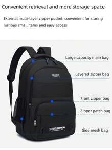 Large Capacity Lightweight Backpack For High School Students, Middle School Students, Men & Women. Casual Backpack Suitable For Travel, Business, Commuting, Laptop