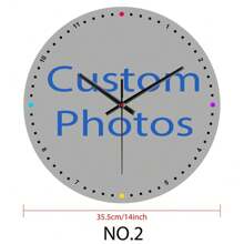 1 件个性化石英壁挂钟，定制您的照片在时钟上用于墙壁装饰，送给家人、朋友、宠物、爱人、万圣节的礼物