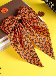 1pc Christmas/Halloween Pumpkin Head, Clown, Ghost Pattern Bowknot Hairclip Barrette Accessories, Suitable For Festival Party Gifts (Plus Size)