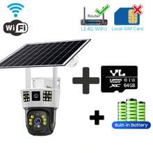 SWVW 3-Screen Dual Lens V380 Pro 12MP 6K PTZ Wifi Solar Powered CCTV Security Camera Outdoor Waterproof Solar Camera,2.4GWIFIOutdoor And Indoor Security Home Cameras, Wireless WIFI Cameras, IP Cameras, PTZ Cameras, Ring Camera - White - View 13