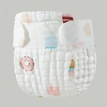 5 pièces Couches lavables pour bébé avec tampon anti-fuite, convenant aux nouveau-nés et nourrissons pour toutes les saisons. Cadeaux de décoration pour la fête de naissance en famille