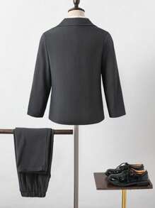 2pcs/Set Boys'' Casual Jacket And Pants Set - Grey - View 2