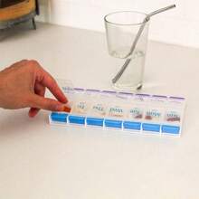 Large Weekly Pill Organizer With Opening Push Button, Pill Box 7 Day 2 Times A Day, Weekly Tablet Organizer 7 Day AM And PM, Vitamins And Medication Organizer Case,Pill Organizer Travel Medicine Pill Box  Pill Case Pill Holder Medicine Storage Case Travel Essentials - Multicolor - View 5