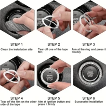 1 chiếc xe hơi bằng một chạm Khởi động trang trí bằng kim cương giả Trang trí vòng Lgnition - Nhiều màu - Xem 5