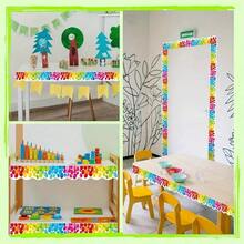 7.5cm/3in Wide Roll Of Bulletin Board Border Trim - Classroom Chalkboard Decor For Back To School Borders For Classroom Decor Office Wall Decor For Schoolbaby Shower Family Decorations Gifts - Multicolor - View 4