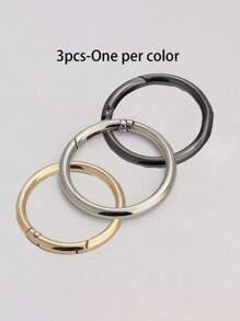 3 件装多用途金属登山扣 O 形环 - 安全弹簧扣，适用于钥匙链、包包和 DIY 珠宝 - 彩色 - 查看 9