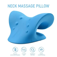 Neck Traction Pillow Original Cloud Shape Neck Stretcher Cervical Pain Relief UK - Blue - View 2
