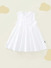 1 pièce Robe débardeur à encolure dégagée minimaliste de style de vacances pour filles, été