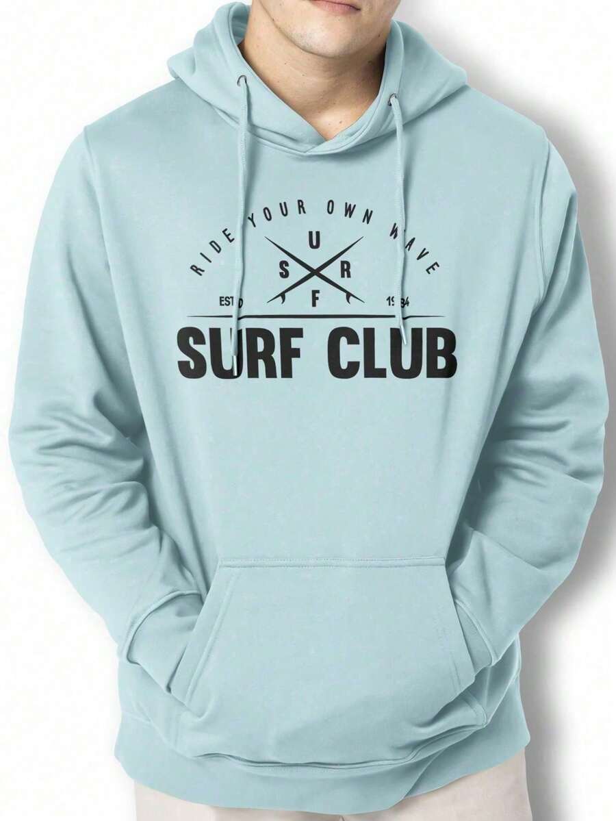 Surfclub Ride 1984 Jacket Sweatshirt Kangaroo IZPJ1 - Màu xanh nhạt - Xem 1