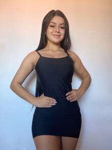 Bareback Tube Dress - màu đen - Xem 1