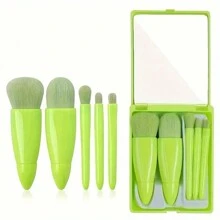 Travel-Ready Hypoallergenic Makeup Brush Set: 5 Mini Brushes, Integrated Mirror - Perfect For On-The-Go & Home Use,Brush Set,Makeup Brush Kit,Make Up Brush Set,Make Up Set Complete,Makeup Brush Set,Complete Makeup Kit,Brush Kit,Brushes Makeup Set,Makeup Gift Set,Set - Multicolor - View 8