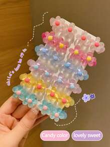 12/24 piezas Pinzas de pelo mini con forma de flor y corazón para uso diario para niños - Multicolor - Ver 5