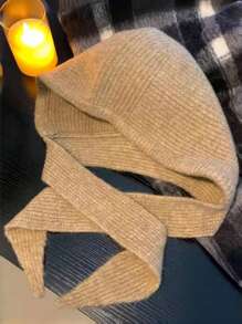 1 Máy Tính Nữ Đan Dày Balo Mũ & Bộ Khăn Quàng Cổ, Màu Đỏ, Ấm Áp & Chống Gió, thiết Kế Unisex Cho Mùa Thu/Mùa Đông - Nhiều màu - Xem 8