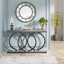 Tribesigns 55 " Gold Console Table, Faux Marble Entryway Table Narrow Long Sofa Table Accent Table For Living Room - Grey - View 3